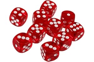 Yourandoll 10 pièces dés polyédriques D6 dés 16mm de Jeu de dés en Acrylique pour DND Dice RPG MTG Table Jeux (Rouge)