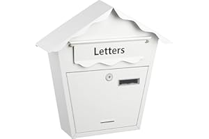 iTrend Wall Mounted Lockable Waterproof Mailbox with 2 Keys – Durable Steel Post Box with Secure Lock, Rust-Resistant Finish, for Home, Office Outside or Door – White