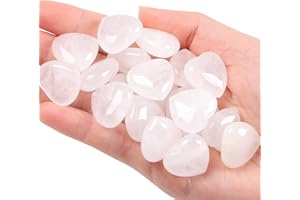 MAIBAOTA Clear Quartz Crystal Heart Healing Crystals Gemstones Pocket Nature Spiritual Energy Gem Stones Set Gifts for Women Reiki Divination Balancing Yoga Meditation 10PCS