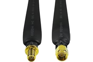 JARFT 40cm Fensterkabel, Fensterdurchführung, Flachkabel für LTE und 5G Antenne - 50 Ohm, 0-6 GHz, SMA Stecker auf SMA Buchse (1 Stück)