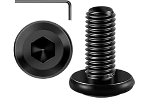 ORTAVA 20 szt śrub M6 x 16, Śruby z łbem Sześciokątnym, Stal Szlachetna A2 V2A, Pełny Gwint, Czarny Tlenek, W Zestawie Klucz Sześciokątny