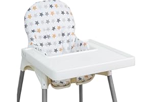 LOMGWUMY for IKEA High Chair Cushion, for Antilop Cushion, High Chair Pad for IKEA Antilop Highchair, Cotton Non-Slip, Soft, Baby Sitting More Comfortable (Colourful Stars)