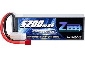 Zeee 3S Lipo Batteria 11,1V 50C 5200mAh RC Batteria con Connectore Deans T Spina per RC FPV Racing UAV Drone Evader BX RC Veicolo Auto LKW Truggy RC Nave RC Modells RC Hobby