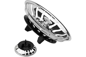 RUDIS-SPAREPARTS 2 in 1 Stöpsel Siebkörbchen Ø 80mm passend für IKEA ATLANT Siphon DOMSJÖ Spülbecken Ersatzteile Dichtung Dichtungsring 402.805.60 (1 Stück)