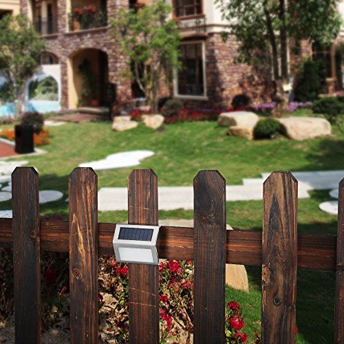 Lightess Led Solarleuchten Treppenlicht Outdoor LED Stufenbeleuchtung 2 LEDs Edelstahl für Stufen Pfade Patio Decks Packung mit 6 - 5