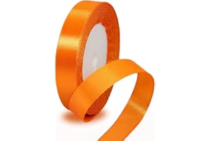 ALOHOVME Nastri Arancia 15mm, 23 metri Nastro di Raso Arancia per l'imballaggio di regali, Artigianato fai da te, Bows Making, Mazzi di fiori, Palloncini, Festa nuziale e Decorazioni per torte