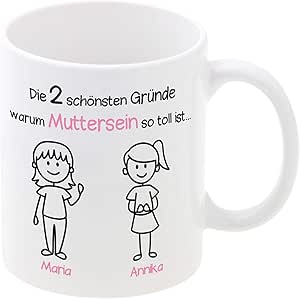 Tasse Muttersein Mit Personalisierung 2 Madchen Kaffeebecher Fur Mama Mit Namen Der Kinder Geschenkidee Zum Geburtstag Muttertag Kaffeetasse Mit Spruch Bedruckt Amazon De Kuche Haushalt Wohnen