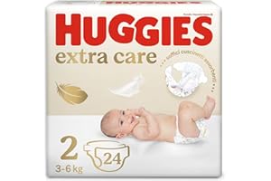 Huggies Extra Care Bebe, Pannolini Taglia 2 (3-6Kg), Ultra assorbente, Design Disney, 24 Pz