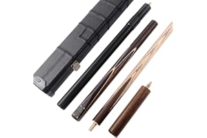 CUESOUL Classic Handmade 57 Inches 18oz Rosewood 3/4 Jointed Snooker Billiard Pool Cue, Rosewood Butts and Aluminum Telescope Extension with Leathertte Protective Case, 9.5mm Tip Snooker Cue Set