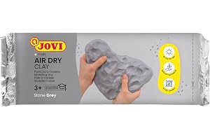 Jovi Air Dry - Modelleringspasta, lufttorkning utan ugn, grå färg, lätt att rengöra, 1 kilo (86G)