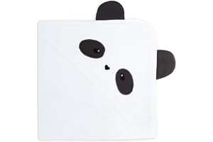 Masilo 100% Cotton Hooded Towel/Ideal for Babies 0-18months / Luxurious and Super Absorbent Baby Towel/Infant to Toddler Wrap Towel with Hood/Soft, Lightweight and Breathable/Panda/White