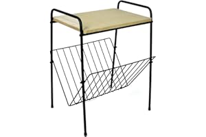 Darthome Ltd Vintage Retro Wood & Metal Magazine Newspaper Side Coffee Lamp End Table Rack Display Unit