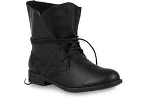 stiefelparadies Damen Schnürstiefeletten Übergrößen mit Blockabsatz Flandell