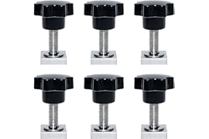 QIQN T-nut Adapter Nutensteine Nutsteine Set Dachträger Dachbox mit Muttern und Unterlegscheiben für Relingträger, Dachfahrradträger (M8 T-nut + Sterngriffmutter)