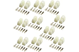 CIRCE-EU Lot de 20 connecteurs de fils électriques à 3 broches 6,3 mm mâle femelle pour moto et voiture