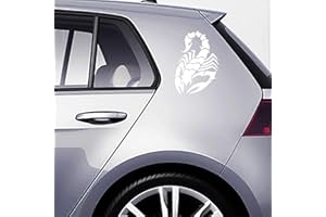 INDIGOS UG Adesivo – Set di 2 adesivi per auto scorpione 15 cm x 10 cm bianco – Tuning Carystyling lunotto posteriore auto