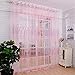 1M*2M Romantic Curtains Voile Tulle Flower Door Valances Panel Window Balcony for Home Decor (Pink)