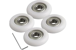 CNBTR 10mm Shaft Hole White Engineering Plastic Ball Bearings Guide Pulley Roller Max-load 83kg Pack of 4