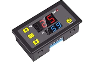 ‎DONGKER Zeitrelais DC 12V 10A Programmierbares Digitales Zeitverzögerungs-Schaltmodul 1500 W 220 V 110 V EIN-AUS-Steuerung 0-999 Sekunde Min Stunde LED-Anzeige