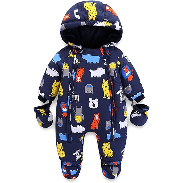 Habit Froid Nourrisson Combinaison Neige Bébé - Hiver Chaud Manteau Capuche Fleece - Grenouillère Épaisse 3-18 Mois