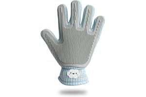 ETIALURE 2 en 1 Gant Toilettage Chien, Gant Anti Poils Animaux Chat, Outil de Bain et de Massage pour Chiens à Poils Longs, Chats, Chevaux, Lapins 1 Pièce (Bleu)