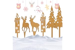 DADAZHENXUAN Gartenstecker Rost Kerzen,6PCS Gartenstecker Schneeflocke,Rost Kerzenstecker,Stecker Rost Weihnachten,Roststecker Garten Winter,Weihnachtsdeko Gartenstecke