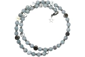 IRRÉVERSIBLE BIJOUX IRREVERSIBLE BIJOUX - Bracelet d'Allaitement & Biberonnage Pierres Aigue Marine Béryl - Suivi Précis Heures Tétées/Biberons - Pierre Apaisante Certifiée - Ajustable - Cadeau Baby Shower maman Unique