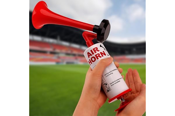 Erzekrim Corne de Brume Klaxon Sportif Corne de Brume à Pompe Manuelle Son Fort Corne de Sports Portative Trompette de Stade Réutilisable pour Stade, Fête, Evénements Sportifs