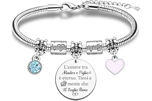 FCZIVA Donne Bracciali Polso Moglie Regalo Di San Valentino Braccialetti Collega Amica Famiglie Compleanno Festa Della Mamma Zia Nonna Sorella Figlia Nipote Laurea Ricordo Natale Anniversario Di Matrimonio