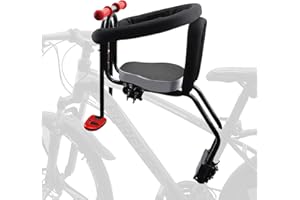 Honeyhouse Child Bike Seat | Child Safety Carrier Front Mount Baby Seat with Armrest and Foot Pedals | Adjustable Safety Seat for Kids Infant Toddler (UP to 41 kg)