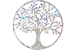 EONBES Prisma-Fensteraufkleber für Vogelschläge, Anti-Kollisions-Aufkleber, Stoppt Vögel, die in Fenster fliegen, (Baum des Lebens, 6 Stück)