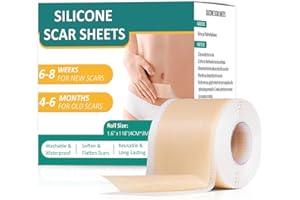 WAYMAYTECY Hojas de Silicona para cicatrices(4x300CM), cinta eficaz para cicatrices, para cicatrización,Mejora la apariencia de la piel, cinta de silicona reutilizable,impermeable(Caja verde)