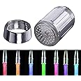 MEETOZ Colorful LED Water Faucet,Faucet Colorful Changing Glow Nozzle Shower Head Water Tap Filter No Battery Supply for Kitchen and Bathroms (7 Color NO Sensor)