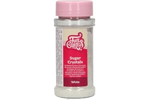FunCakes Sugar Crystals Blanca,: Espolvoreado para Tartas, Gran Sabor, Perfecto para Decorar Tartas, Espolvoreado para Cupcakes. 80 g.