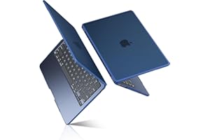 BlueSwan TPU Coque Compatible avec MacBook Air 13 Pouces M4 M3 M2 2025 2024 2022, A3240 A3113 A2681, Cadre Anti-Rupture, Mac Book 13,6 Étui de Protection Rigide Housse - (Bord Bleu) Bleu Minuit Mat
