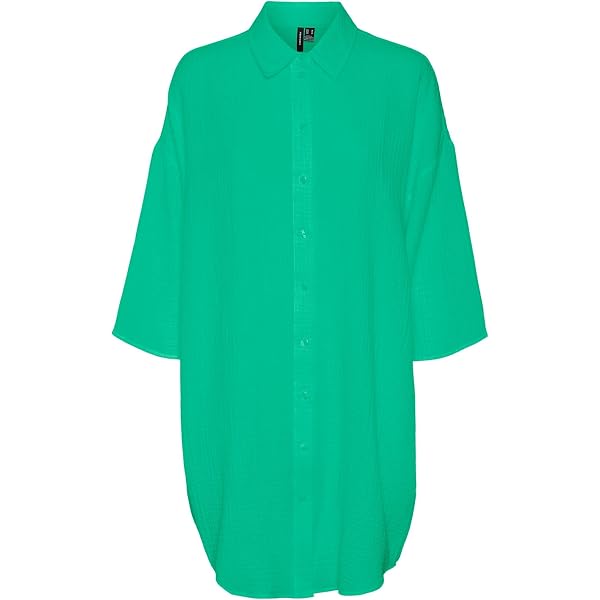 ONLY Damen Hemdbluse Lang, Langarm – Aus Baumwolle, Gestreift Oder Uni, Lockerer Schnitt
