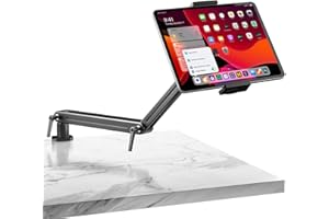 Feising Aluminium Tablet Halterung mit Schwenkarm - 360° Drehbare Metallbasis, Flexibler Arm, Kompatibel mit iPad Air/Pro/Mini, Samsung Galaxy (15.6in)