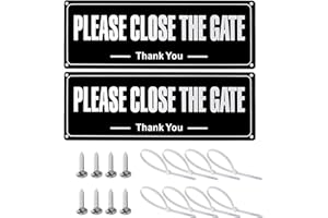 VNDKGN 2Pcs Please Close The Gate Signs, Stainless Steel Close Shut The Gate Signs for Outside,Personalised Metal Keep Closed plaque with Cable Ties Screw Rope for Garden House Shed Fence Door Indoor Outdoor