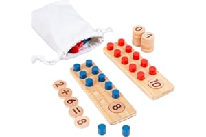 SCBOY Zabawki Montessori Intuitibrix Drewniana zabawka do nauki dodawania i odejmowania w zakresie 20 z torbą do przechowywania dla dzieci od 2 3 4 5 6 lat
