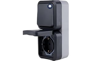 REV 0004860400 AquaStorm Socket - Interruptor A/W Combi, IP55, montaje en superficie, vertical, antracita