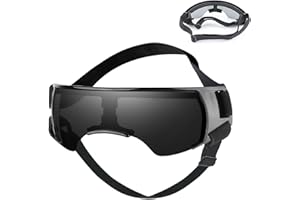 WEEVDRIE Dog Goggles,Dog Sunglasses,Sunglasses for Small and Medium Dogs,Eye Protection Puppy Glasses,Anti-UV Dog Sunglasses,Waterproof Windproof Pet Goggles,for Driving/Outdoor Activities(Black)