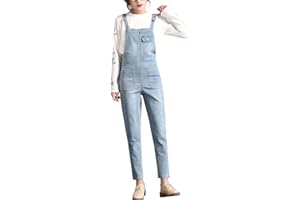 Lazutom Women's Loose Fit Casual Baggy Denim Bib Dungarees Overall