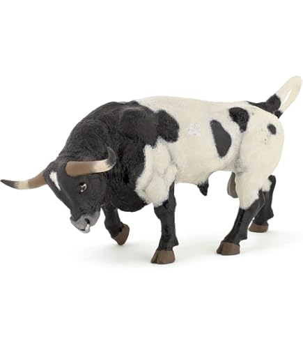 Figura De Toro Español MOJO - Pintada A Mano, Realista Y Coleccionable - Juguete Educativo