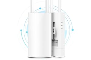 PHAVN Point d'accès WiFi 1200Mbps Borne Double Bande 5G Amplificateur IP66 avec 2 Port Ethernet Gigabit Support PoE, Haute Puissance Antennes WiFi Extérieur, Installation Facile