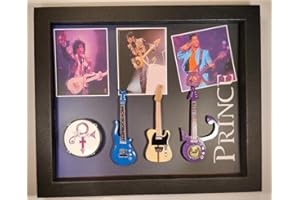 ROCK GUITAR MINIATURES RGM8838 Prince Miniature Guitar Collection in Shadowbox Frame