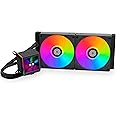 Lian Li Galahad II LCD 280 AIO CPU Liquid Cooler - Enhanced with 2.88" Customizable IPS Display, Powered by Asetek’s 8th Gen Pump, Includes ARGB Fans, 280mm Watecooling Kit (Black)