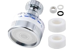 PEIDOG Faucet Water Filters with 2 Filter Cartridges, 360 Degree Rotating Sink Faucet Filter,Carbon Water Purifier Filter Cartridge Water Tap Removes Chlorine Fluoride Heavy Metals Hard Water