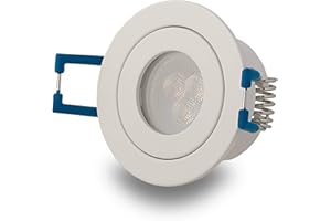 Trano LED Einbaustrahler Weiß rund 3W warmweiß IP-44 230V - GU11 Strahler für Bad und Außen-Bereich - Ø40mm Bohrloch Badezimmer Sauna Dusche Einbau-Spot Einbauleuchte