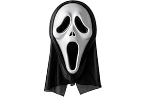 WEQNGIU Halloween Scream Mask, Horror Ghost Face Mask for Children and Adults, Unisex Costume for Cosplay Carnival Party