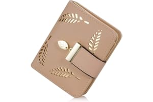 SRXWO Portefeuille pour Femme, Petit Porte Monnaie Cuir Pliable avec Titulaire de la Carte de crédit Cash ID, zippé avec des Cadeaux à glissière pour Fille (Beige)